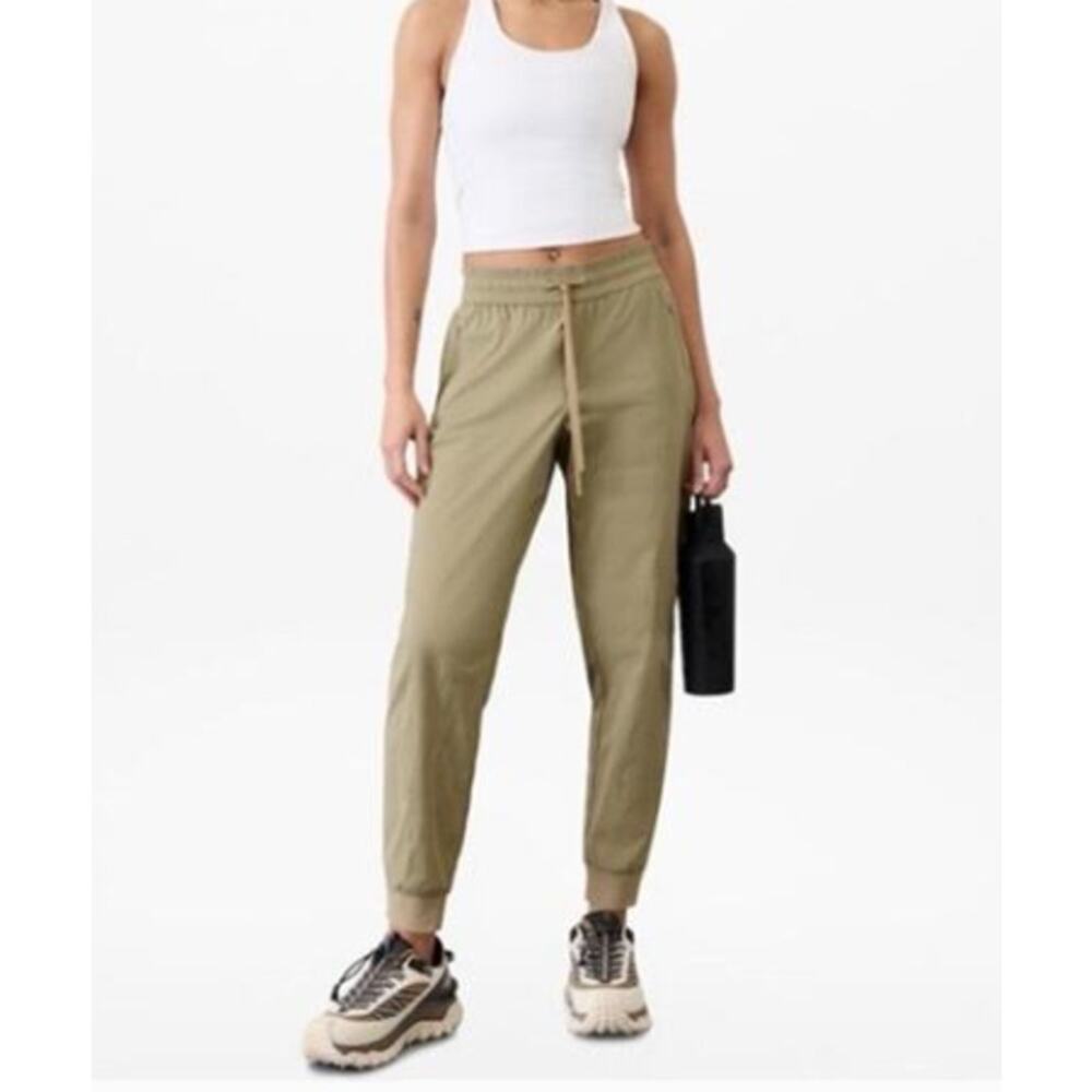 Athleta Trekkie Relaxed Mid Rise Jogger Tan MT Color Flax